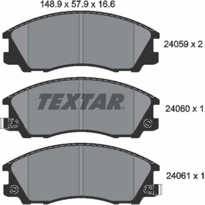 Textar 2405901 Bremsbelagsatz, Scheibenbremse