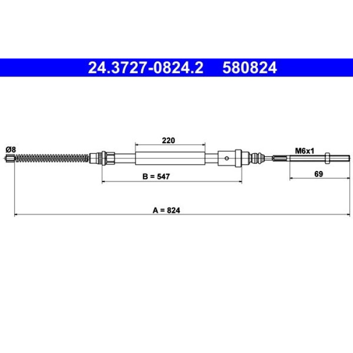 ATE 24.3727-0824.2 Seilzug, Feststellbremse