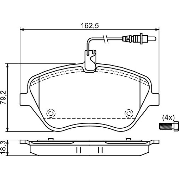BOSCH 0 986 494 098 Bremsbelagsatz, Scheibenbremse