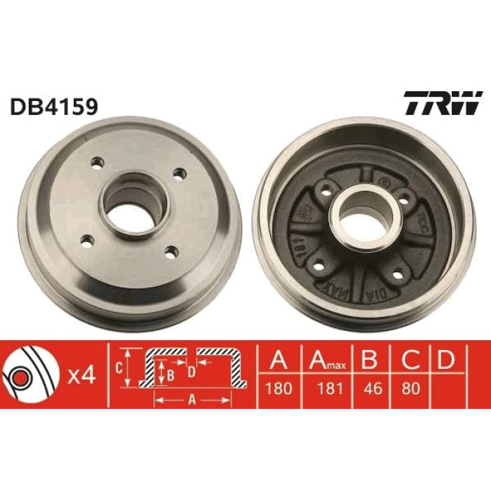 TRW DB4159 Bremstrommel TRW DB4159 Bremstrommel