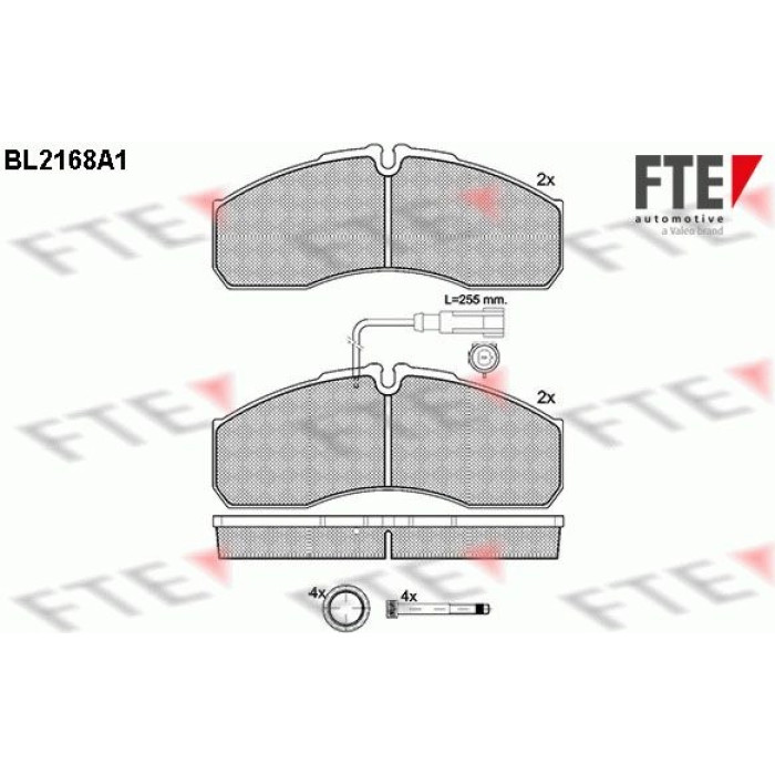 FTE 9500069 Bremsbelagsatz, Scheibenbremse