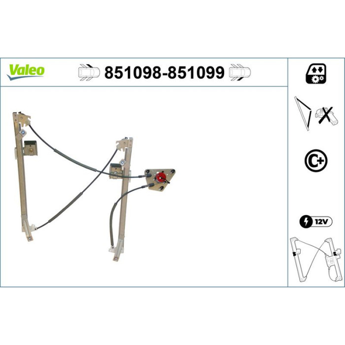 VALEO 851098 Fensterheber für SEAT ALTEA, TOLEDO vorne links, Komfortfunktion, elektrisch, ohne Elektromotor VALEO 851098 Fensterheber für SEAT ALTEA, TOLEDO vorne links, Komfortfunktion, elektrisch, ohne Elektromotor