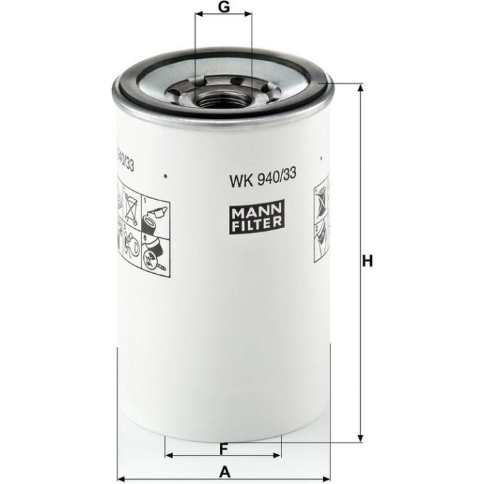 Mann-Filter WK 940/33 X Kraftstofffilter Mann-Filter WK 940/33 X Kraftstofffilter