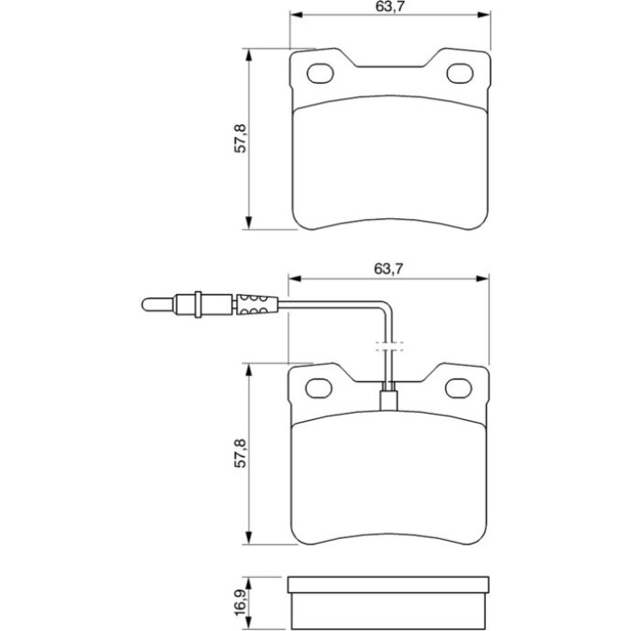 BOSCH 0 986 494 000 Bremsbelagsatz, Scheibenbremse