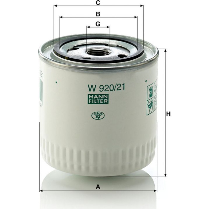 Mann-Filter W 920/21 Ölfilter Mann-Filter W 920/21 Ölfilter