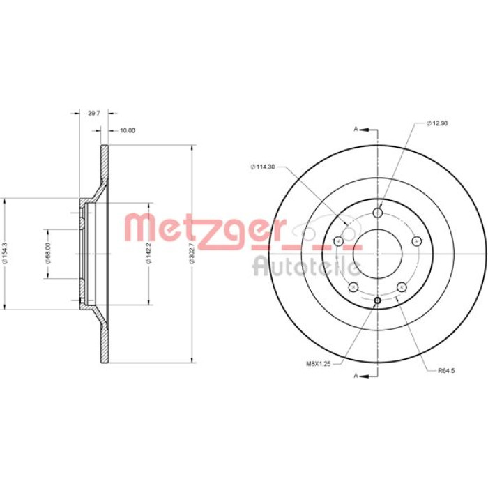 Metzger 6110749 Bremsscheibe Metzger 6110749 Bremsscheibe