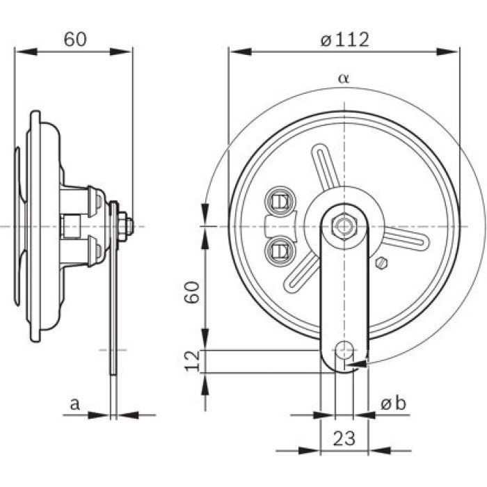 BOSCH 0 986 320 312 Horn BOSCH 0 986 320 312 Horn