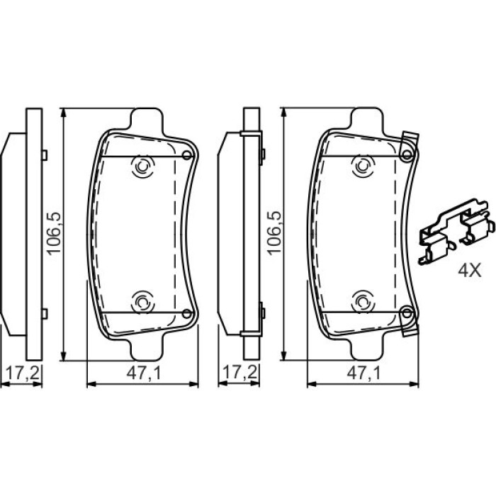 BOSCH 0 986 494 668 Bremsbelagsatz, Scheibenbremse BOSCH 0 986 494 668 Bremsbelagsatz, Scheibenbremse