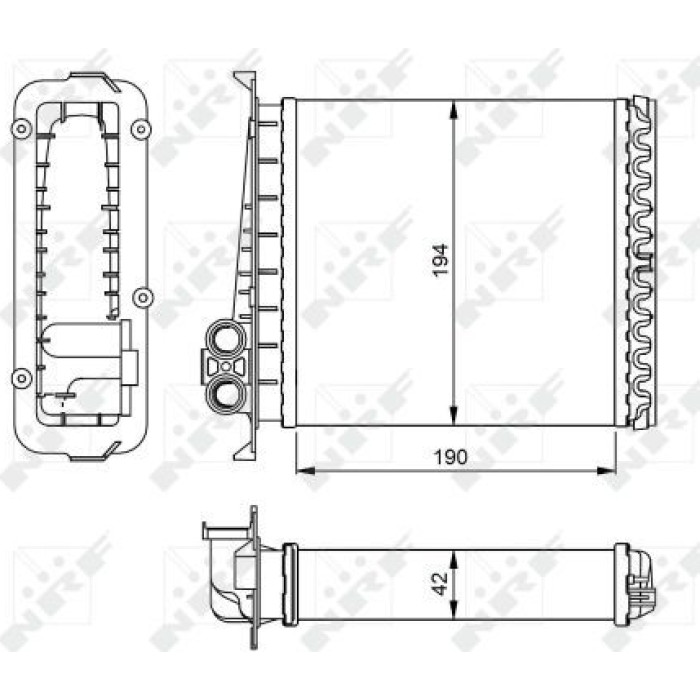 NRF 54284 Wärmetauscher, Innenraumheizung ohne Rohr EASY FIT NRF 54284 Wärmetauscher, Innenraumheizung ohne Rohr EASY FIT