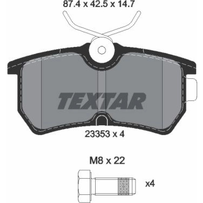 Textar 2335301 Bremsbelagsatz, Scheibenbremse Textar 2335301 Bremsbelagsatz, Scheibenbremse