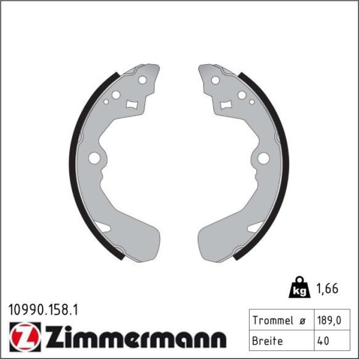 Zimmermann 10990.158.1 Bremsbackensatz, Feststellbremse