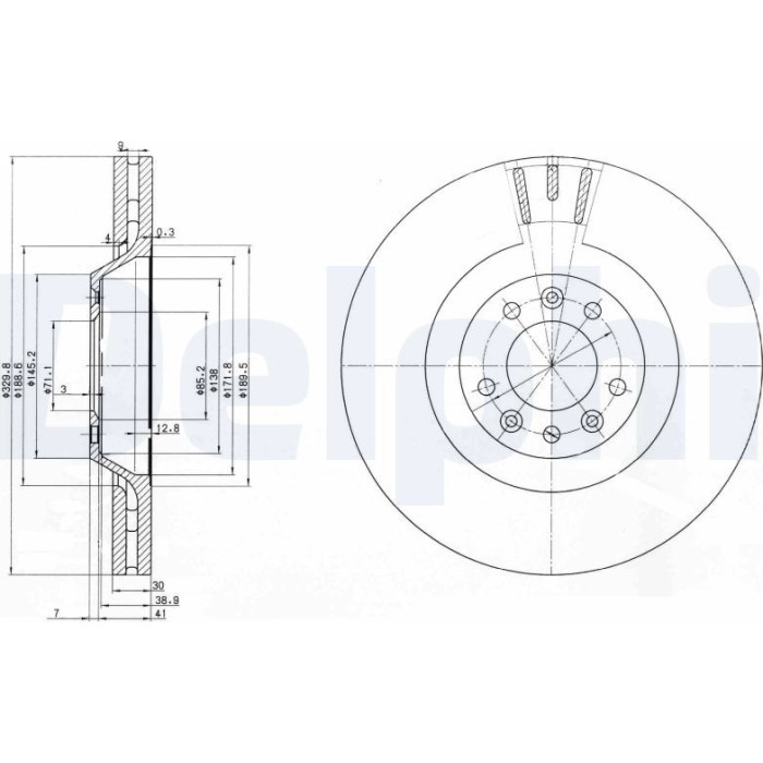 Delphi BG9844 Bremsscheibe Delphi BG9844 Bremsscheibe