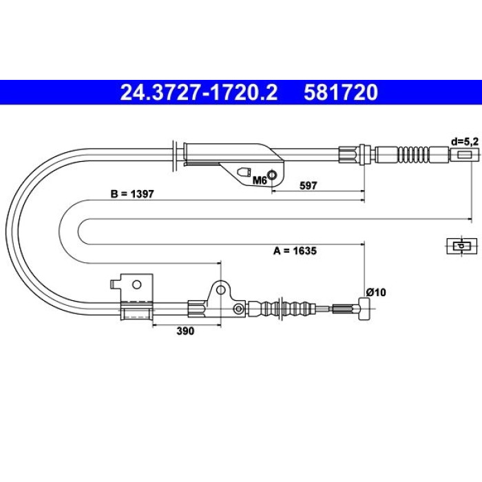 ATE 24.3727-1720.2 Seilzug, Feststellbremse ATE 24.3727-1720.2 Seilzug, Feststellbremse