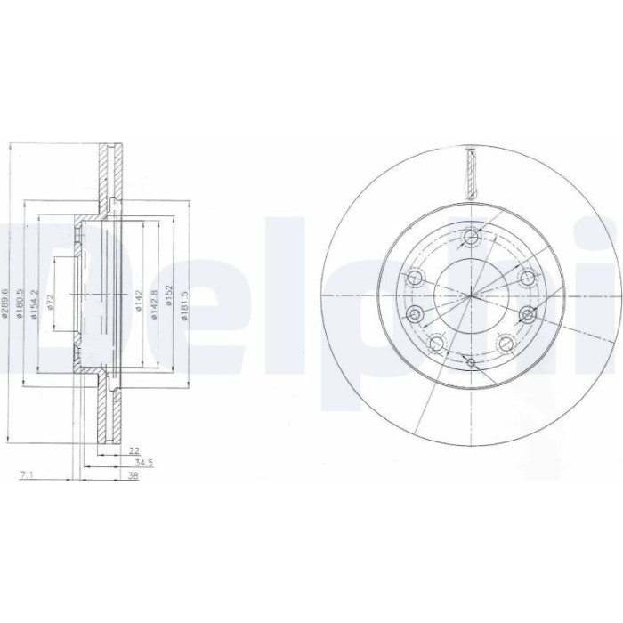 Delphi BG4141 Bremsscheibe Delphi BG4141 Bremsscheibe