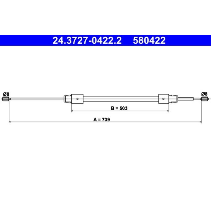 ATE 24.3727-0422.2 Seilzug, Feststellbremse ATE 24.3727-0422.2 Seilzug, Feststellbremse