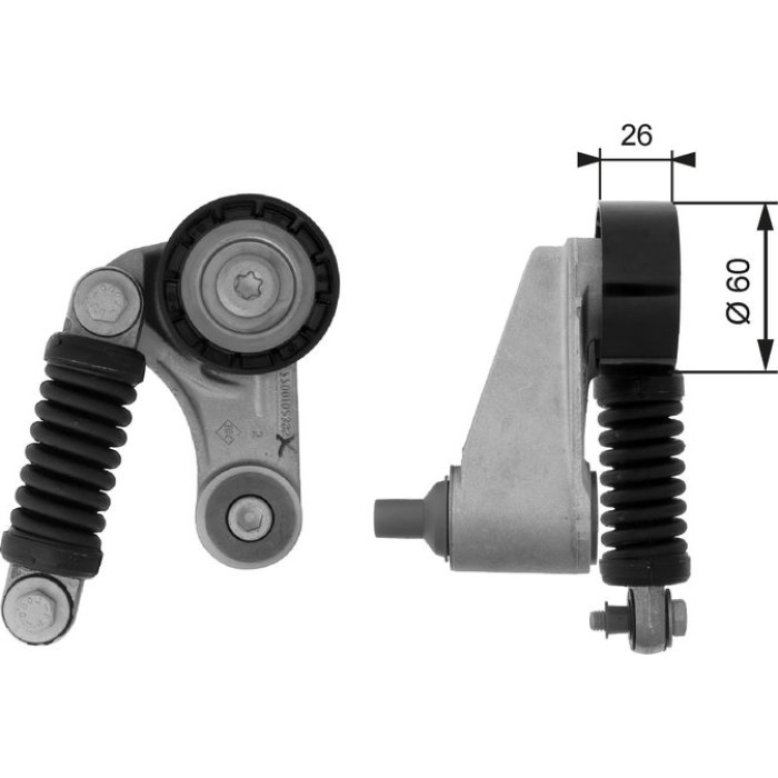 Gates T38457 Riemenspanner, Keilrippenriemen DriveAlign™