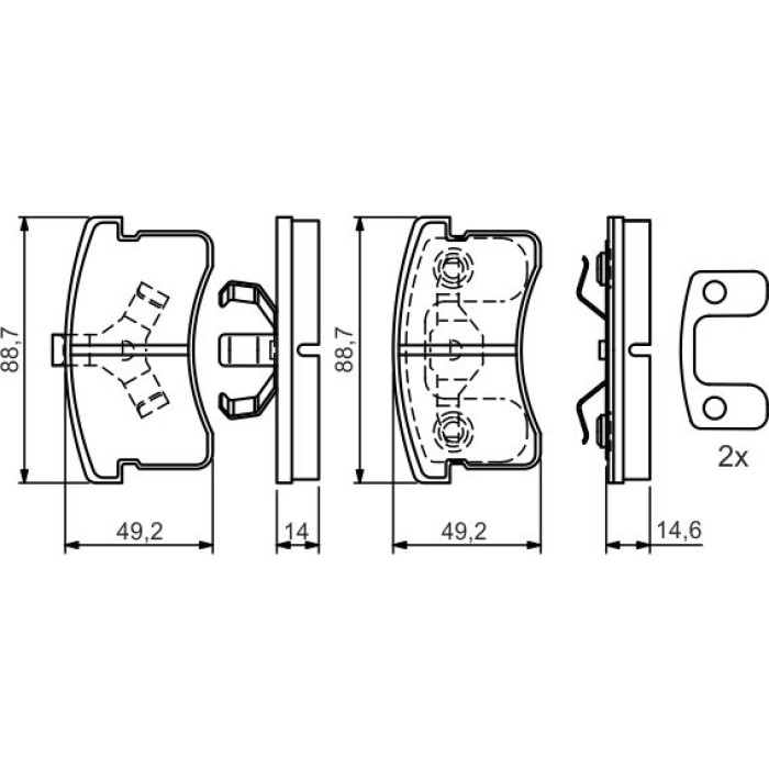 BOSCH 0 986 424 642 Bremsbelagsatz, Scheibenbremse