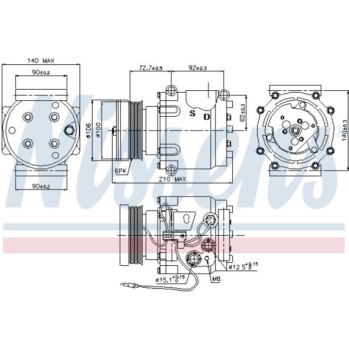 Nissens 89066 Kompressor, Klimaanlage FIRST FIT Nissens 89066 Kompressor, Klimaanlage FIRST FIT