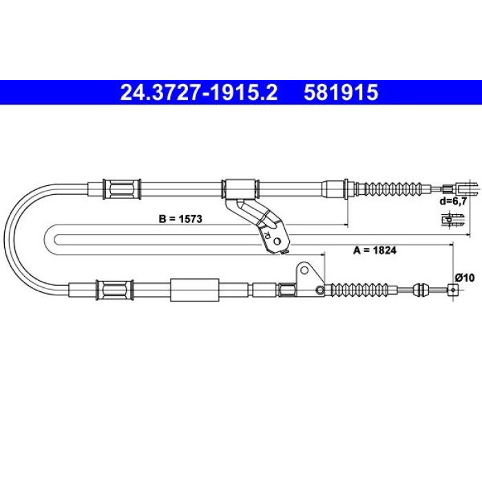 ATE 24.3727-1915.2 Seilzug, Feststellbremse ATE 24.3727-1915.2 Seilzug, Feststellbremse