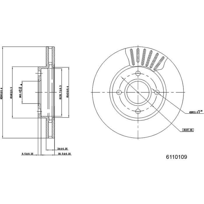 Metzger 6110109 Bremsscheibe