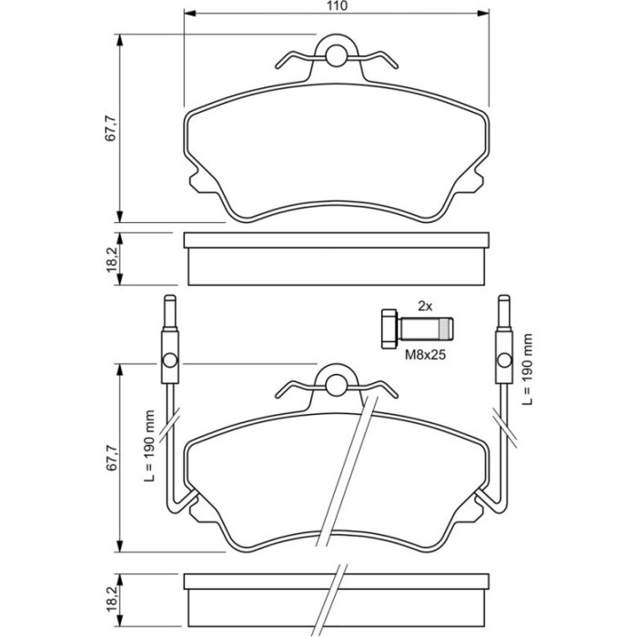 BOSCH 0 986 494 056 Bremsbelagsatz, Scheibenbremse