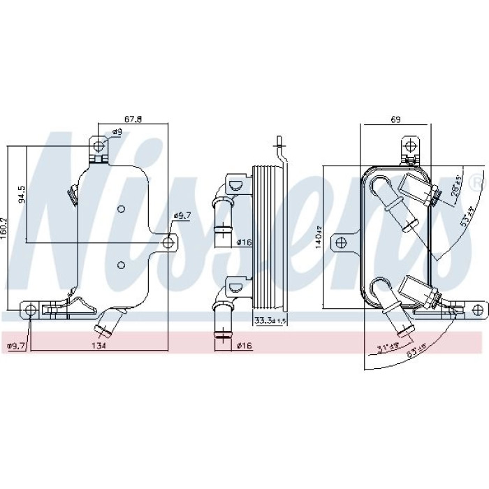 Nissens 91109 Ölkühler, Automatikgetriebe Nissens 91109 Ölkühler, Automatikgetriebe