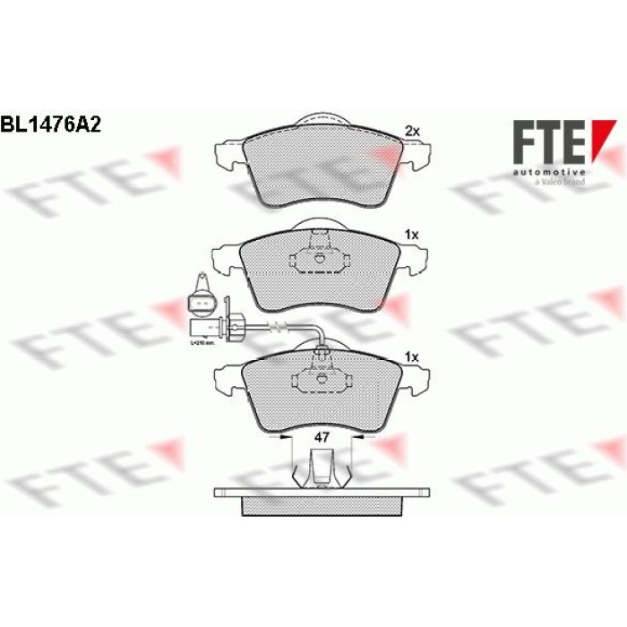 FTE 9010206 Bremsbelagsatz, Scheibenbremse