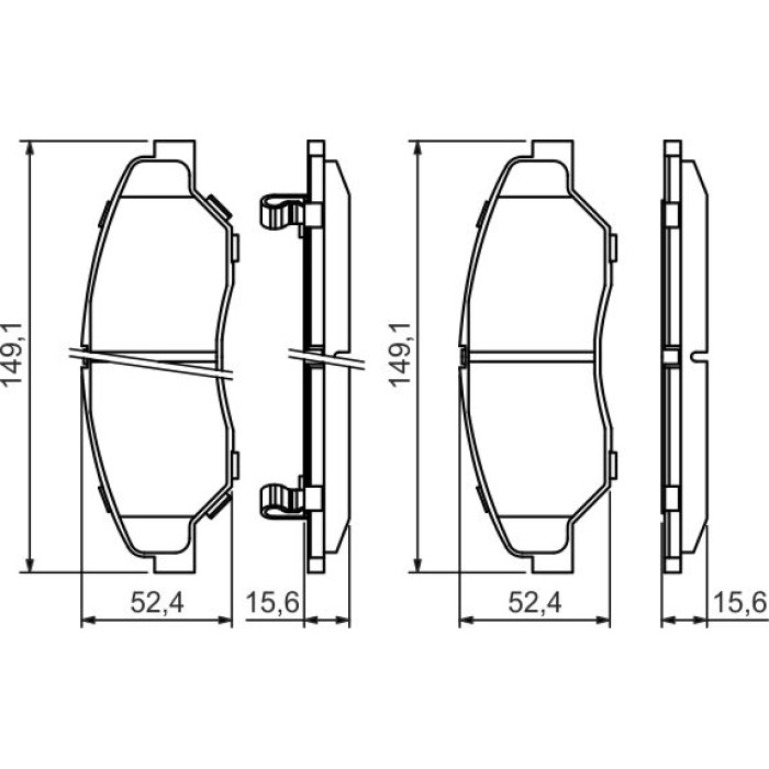 BOSCH 0 986 424 696 Bremsbelagsatz, Scheibenbremse BOSCH 0 986 424 696 Bremsbelagsatz, Scheibenbremse