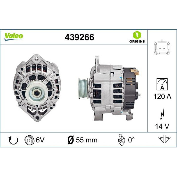 Valeo 439266 Generator ORIGINS - NEW O.E. TECHNOLOGIE Valeo 439266 Generator ORIGINS - NEW O.E. TECHNOLOGIE