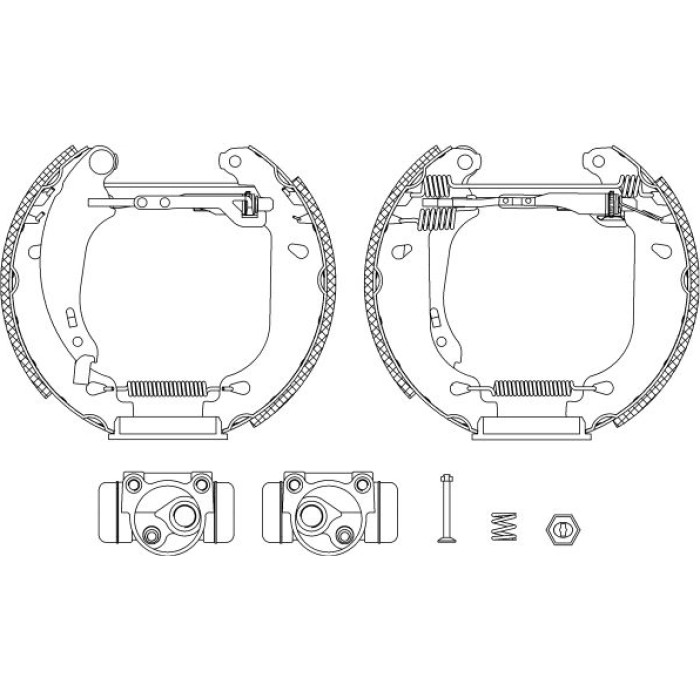 Hella 8DB 355 004-611 Bremsbackensatz Shoe Kit Pro