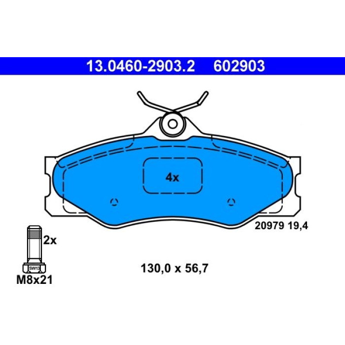 ATE 13.0460-2903.2 Bremsbelagsatz, Scheibenbremse ATE 13.0460-2903.2 Bremsbelagsatz, Scheibenbremse