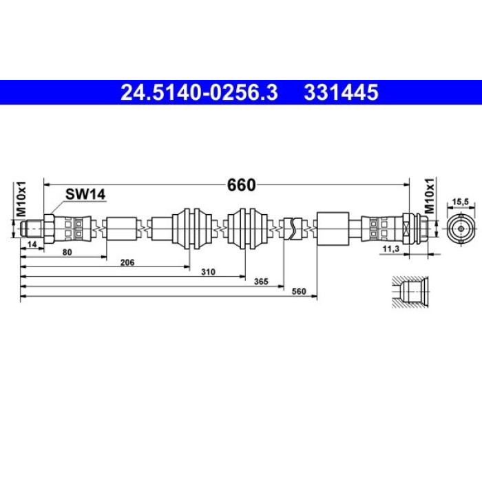 ATE 24.5140-0256.3 Bremsschlauch