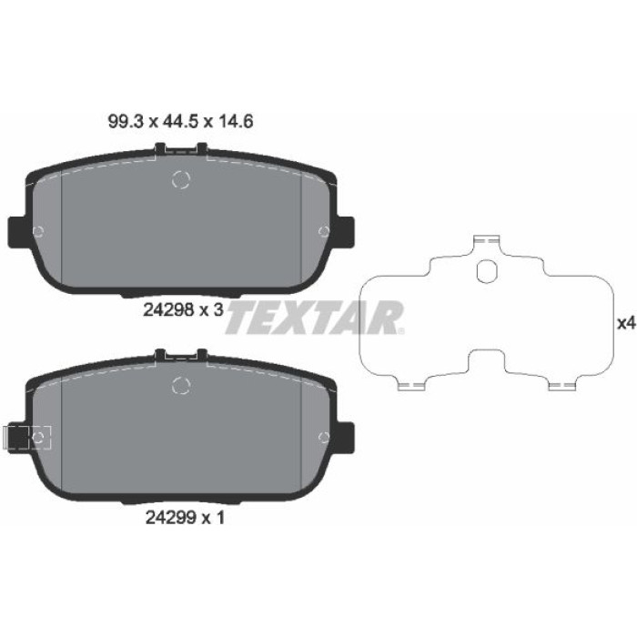 Textar 2429801 Bremsbelagsatz, Scheibenbremse