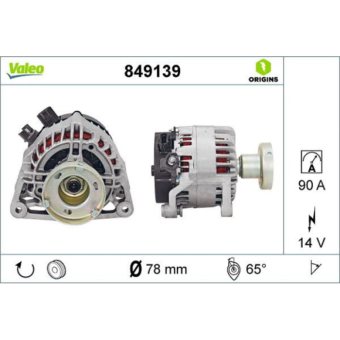 Valeo 849139 Generator ORIGINS Valeo 849139 Generator ORIGINS
