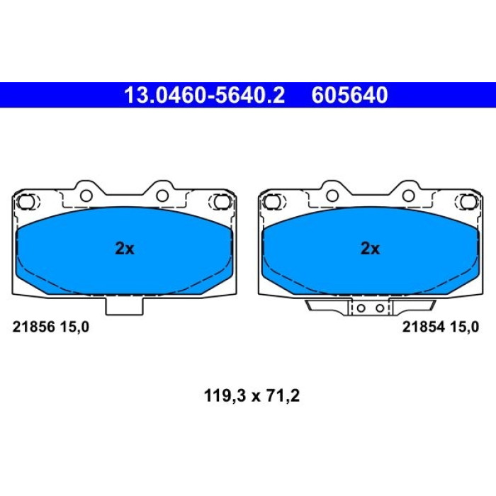 ATE 13.0460-5640.2 Bremsbelagsatz, Scheibenbremse ATE 13.0460-5640.2 Bremsbelagsatz, Scheibenbremse