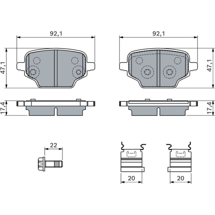 BOSCH 0 986 460 143 Bremsbelagsatz, Scheibenbremse BOSCH 0 986 460 143 Bremsbelagsatz, Scheibenbremse
