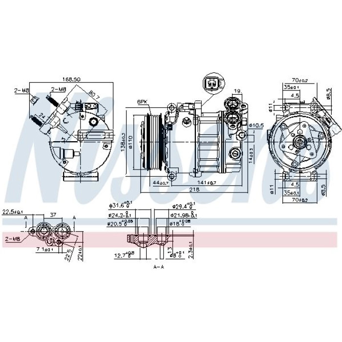 Nissens 890125 Kompressor, Klimaanlage FIRST FIT