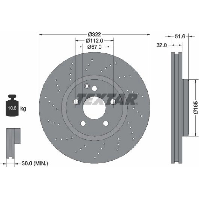 Textar 92277705 Bremsscheibe PRO+