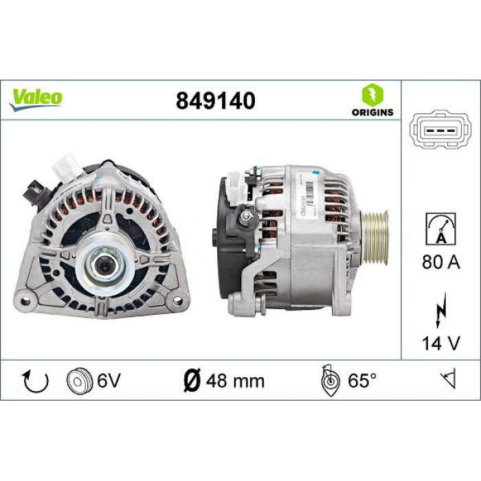 Valeo 849140 Generator ORIGINS Valeo 849140 Generator ORIGINS