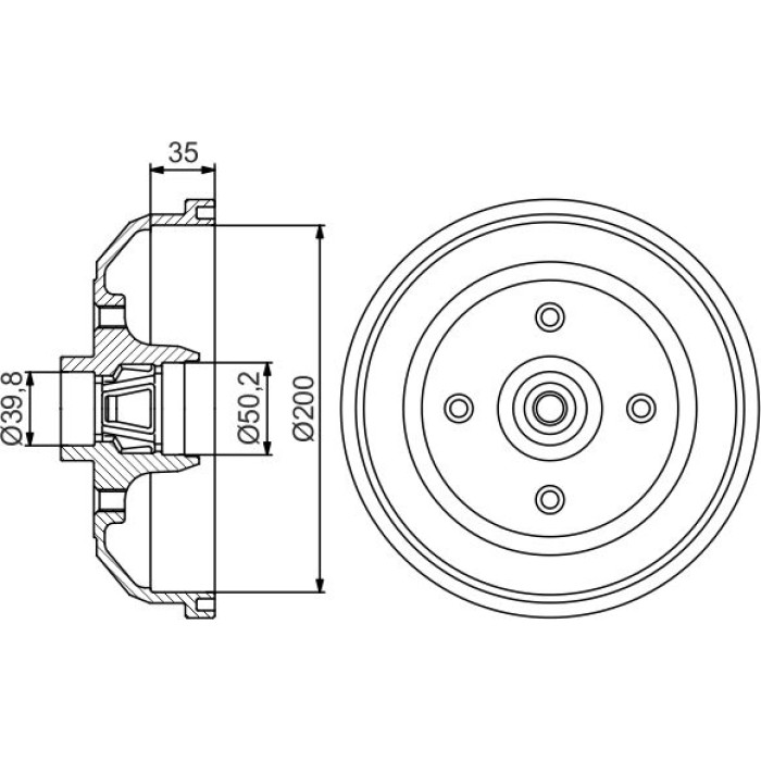 BOSCH 0 986 477 256 Bremstrommel BOSCH 0 986 477 256 Bremstrommel
