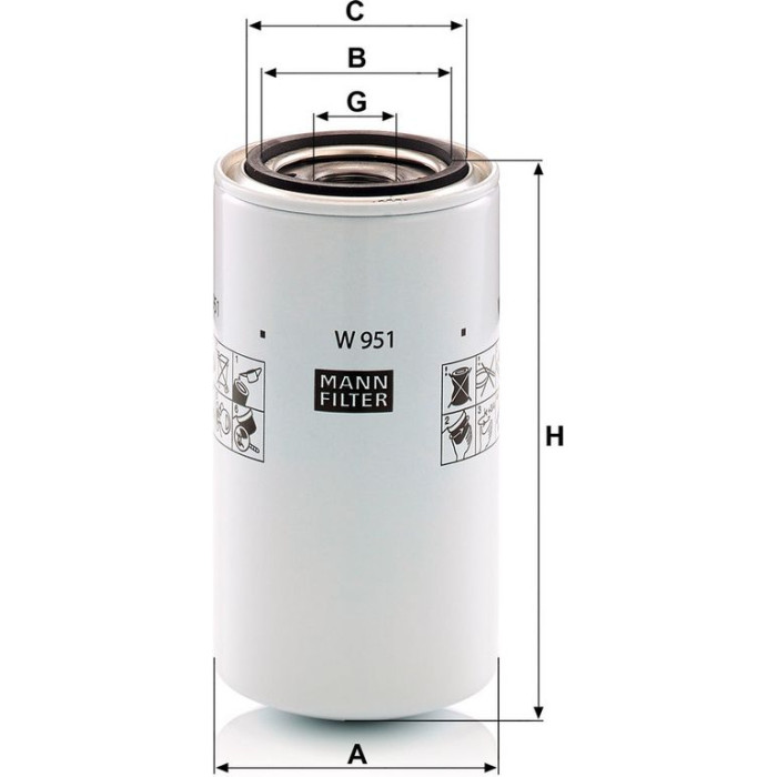 Mann-Filter W 951 Ölfilter Mann-Filter W 951 Ölfilter