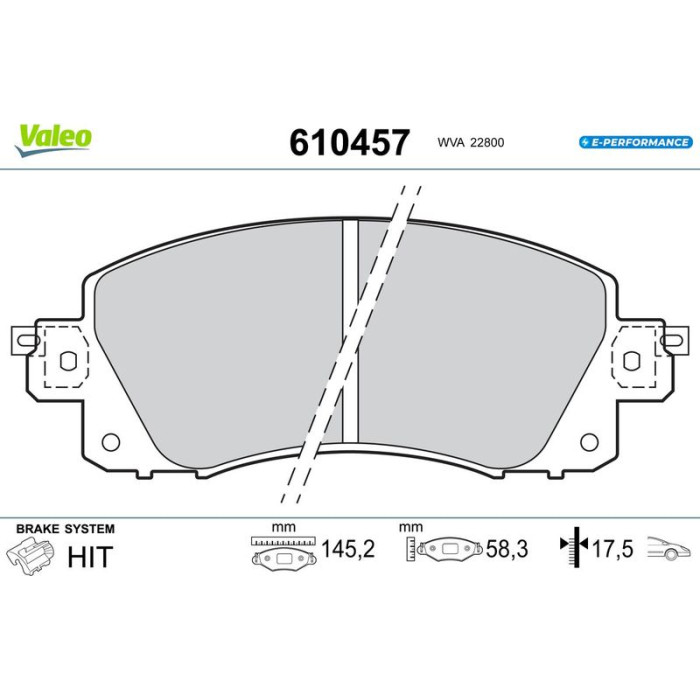 Valeo 610457 Bremsbelagsatz, Scheibenbremse E-PERFORMANCE Valeo 610457 Bremsbelagsatz, Scheibenbremse E-PERFORMANCE