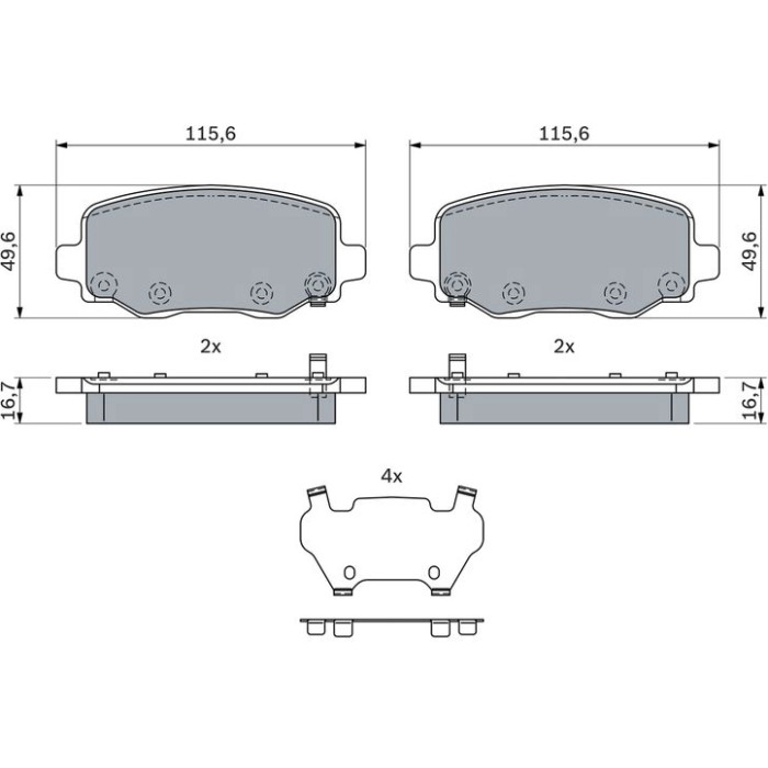 BOSCH 0 986 424 961 Bremsbelagsatz, Scheibenbremse BOSCH 0 986 424 961 Bremsbelagsatz, Scheibenbremse