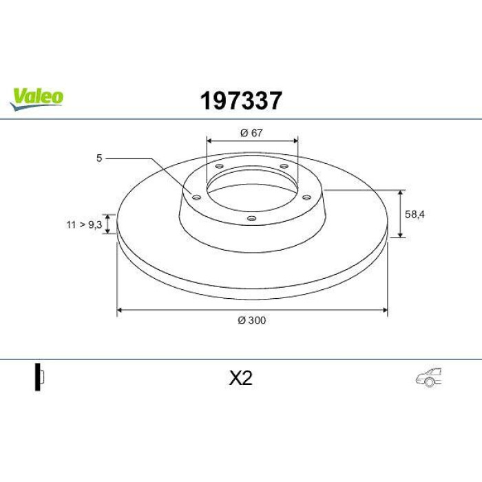 Valeo 197337 Bremsscheibe Valeo 197337 Bremsscheibe