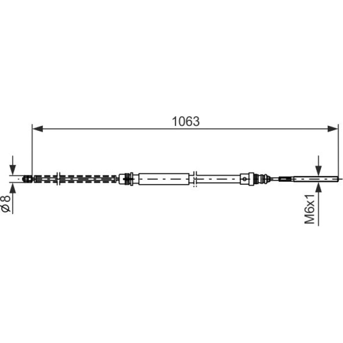 BOSCH 1 987 477 568 Seilzug, Feststellbremse BOSCH 1 987 477 568 Seilzug, Feststellbremse