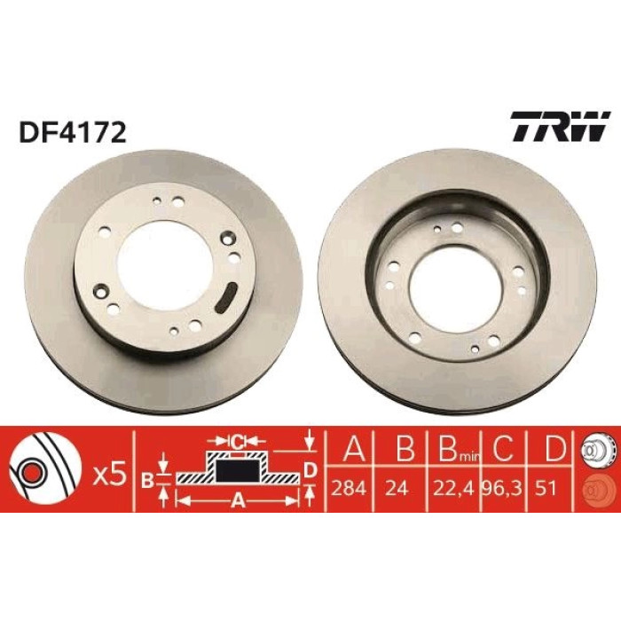 TRW DF4172 Bremsscheibe