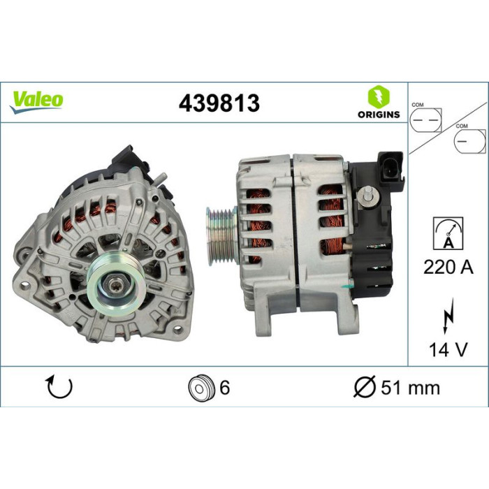 Valeo 439813 Generator ORIGINS - NEW O.E. TECHNOLOGIE Valeo 439813 Generator ORIGINS - NEW O.E. TECHNOLOGIE