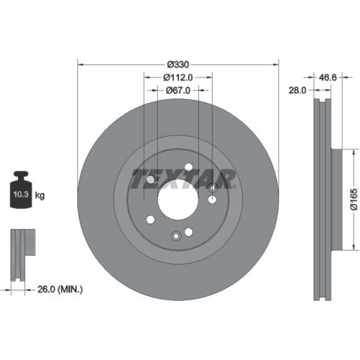 Textar 92151005 Bremsscheibe PRO+