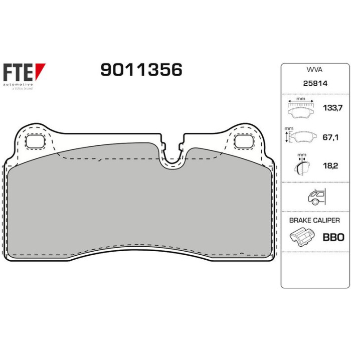 FTE 9011356 Bremsbelagsatz, Scheibenbremse