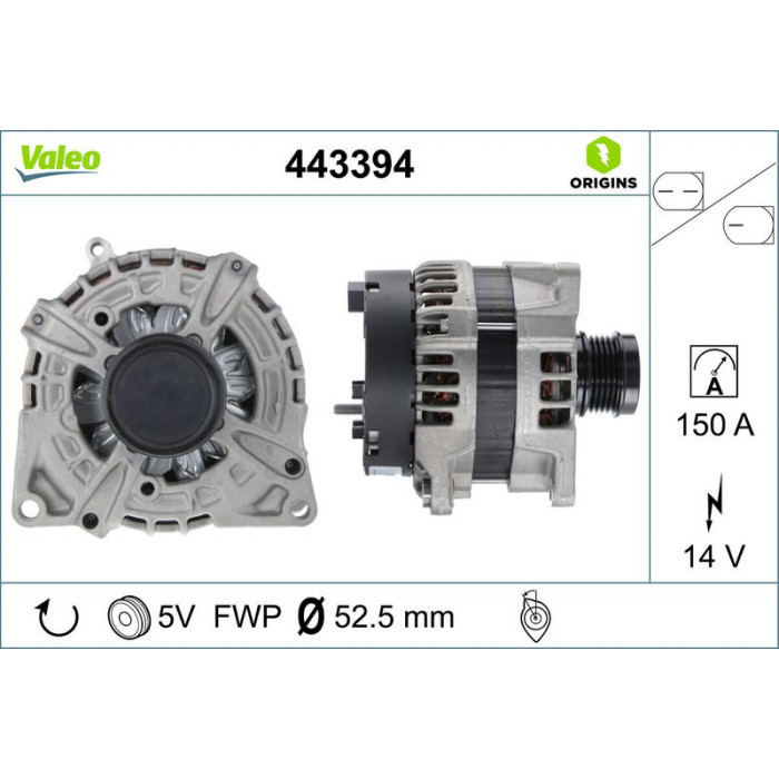 Valeo 443394 Generator ORIGINS - NEW O.E. TECHNOLOGIE Valeo 443394 Generator ORIGINS - NEW O.E. TECHNOLOGIE